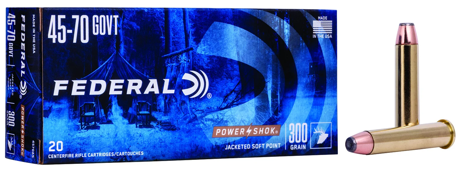 FEDERAL 4570as Power-shok 45-70gov 300gr Jacketed Soft Point 20 Per Box/10 Case