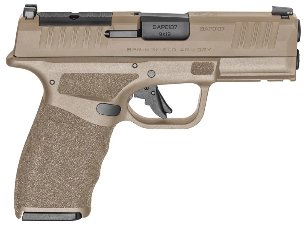 SPRINGFIELD ARMORY 9MM 3.8IN BARREL HELLCAT PRO COMPACT OSP FDE ADDITIONAL MAGS 2X15 RD AND 1X17 RD RANGE BAG AND OPTIC GEAR UP 2025 HCP9379FOSP-GU25