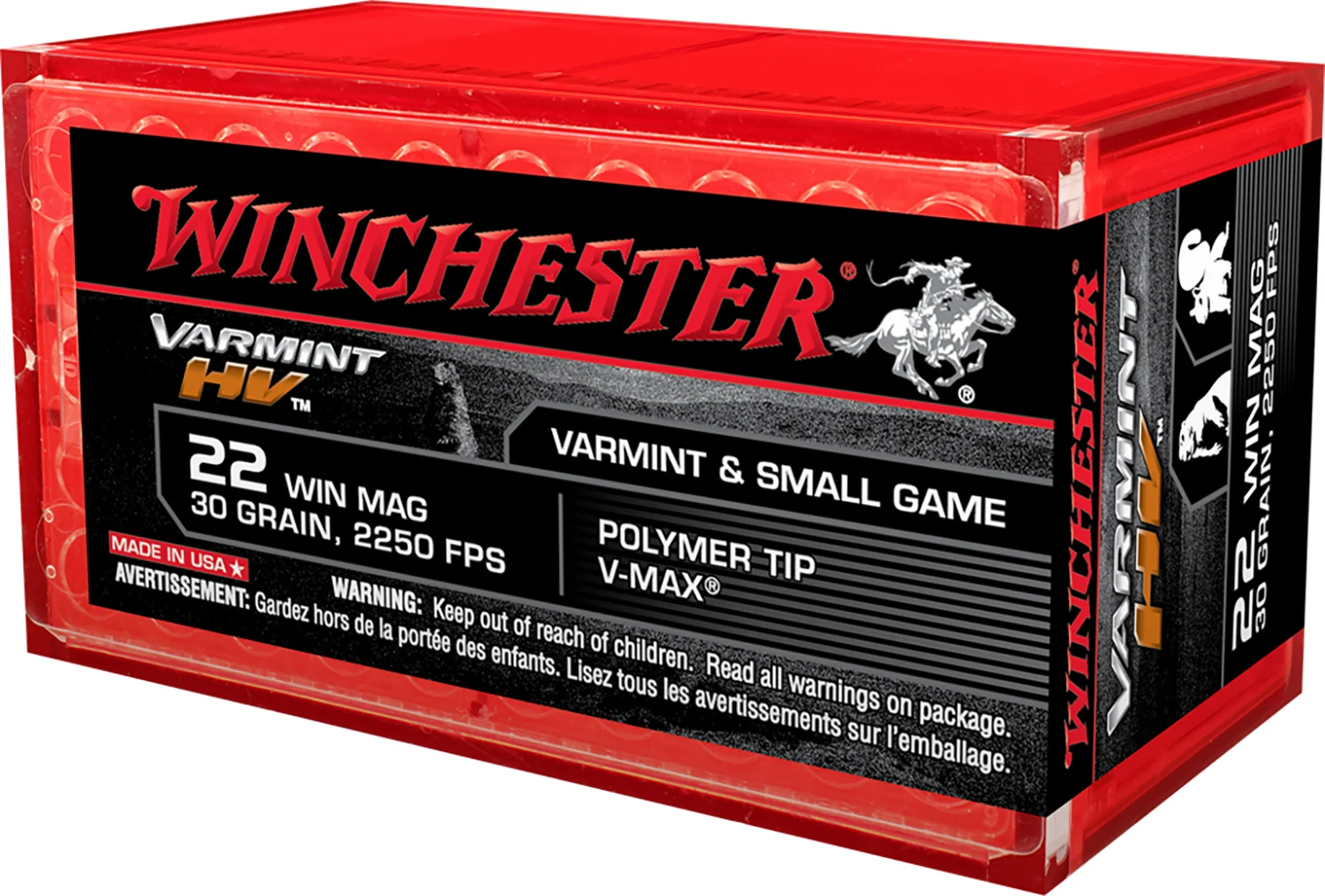 WINCHESTER Ammo S22m2pt Varmint Hv 22wmr 30gr Hornady V Max 50 Per Box/20 Case