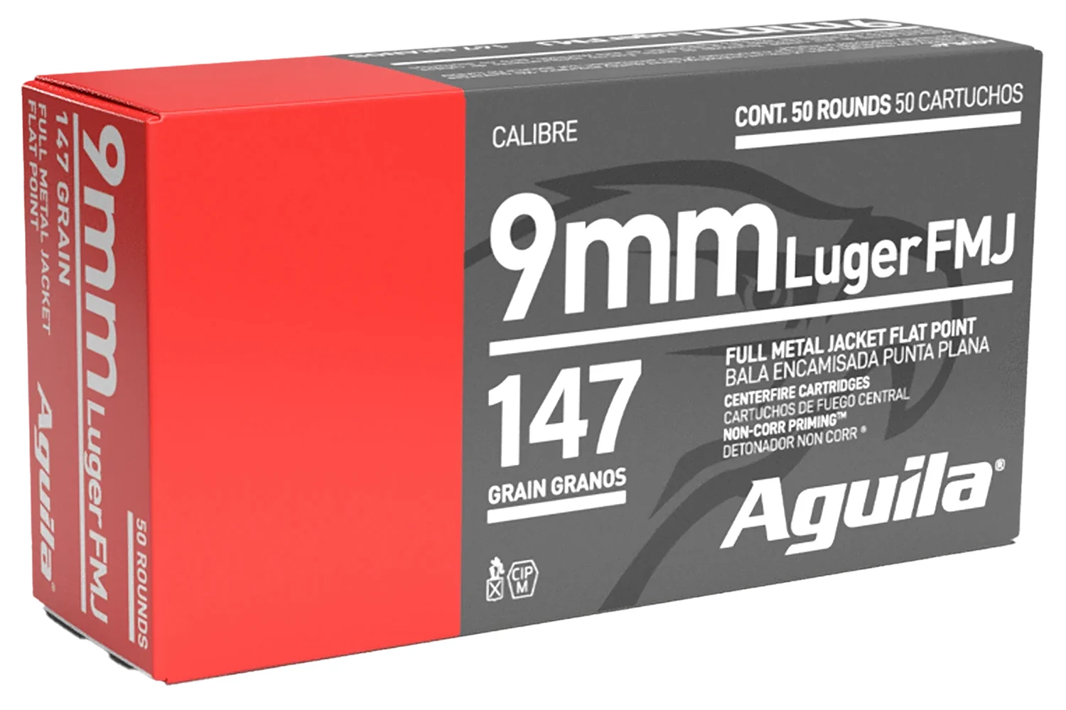 AGUILA 1e097719 Target & Range Handgun 9mm Luger 147gr Full Metal Jacket Flat Point 50 Per Box/20 Case