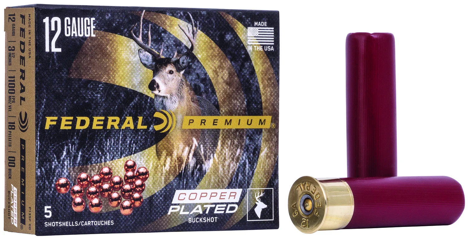 FEDERAL P135f00 Premium Magnum 12gauge 3.50" 18pellets 2 1/4oz 00buckshot 5 Per Box/50 Case