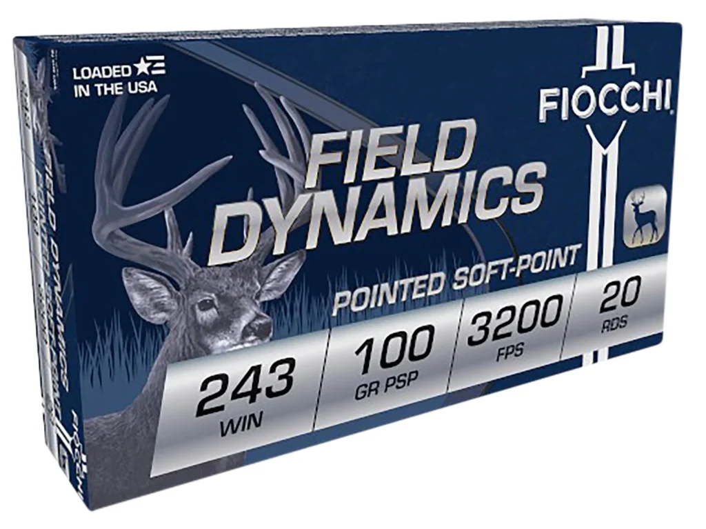 Fiocchi 243SPD Field Dynamics  243Win 100gr Pointed Soft Point 20 Per Box/10 Case