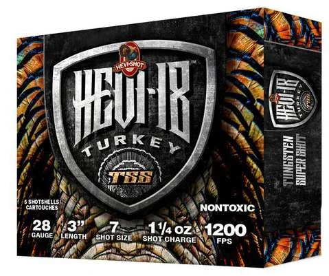 HEVI-SHOT Hevi-18 Tss Turkey 28ga 3in 1-1/4oz #7 5 Rd/bx 10 Bx/cs