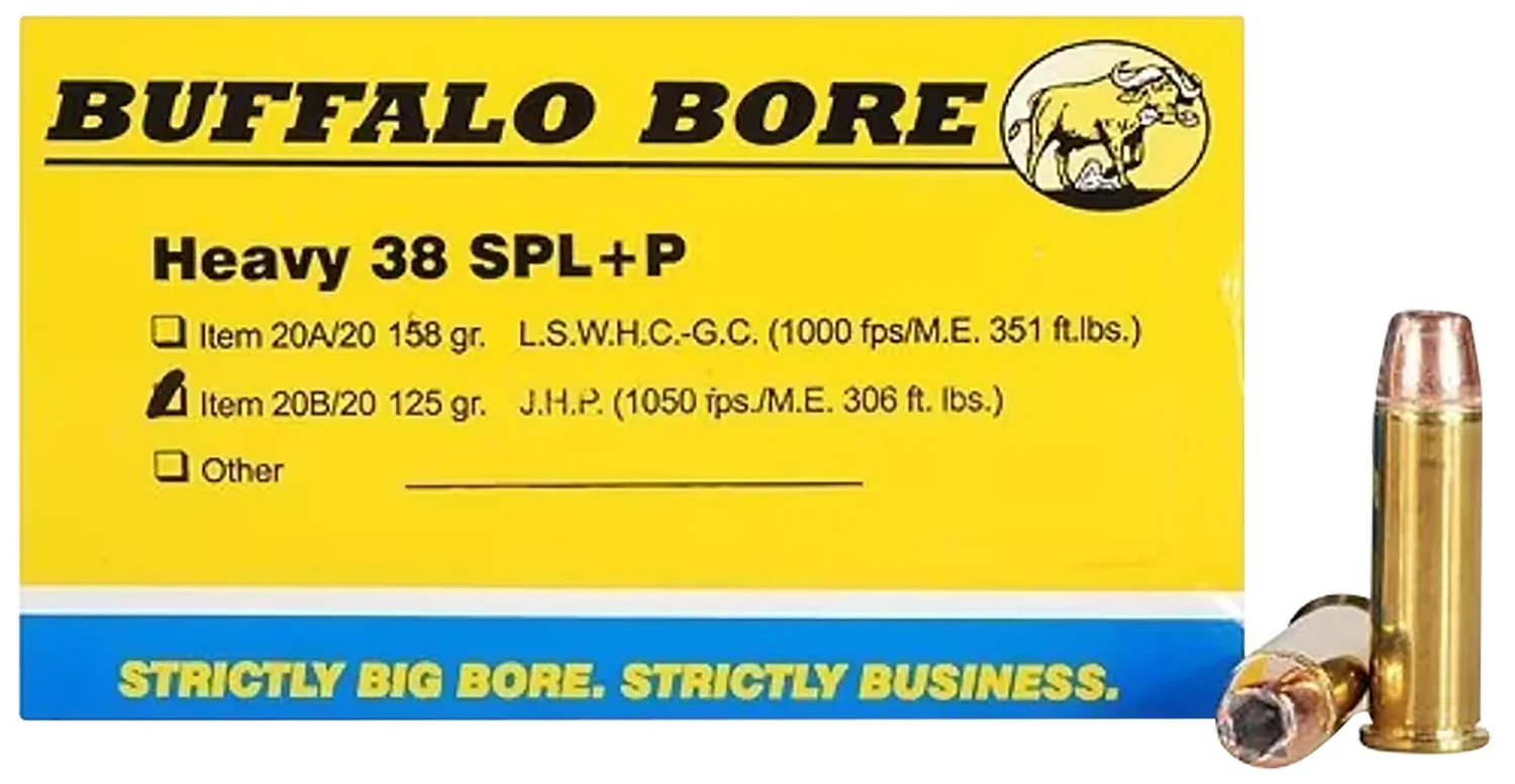 Buffalo-Bore .38 Special 125gr Brass – 20rd