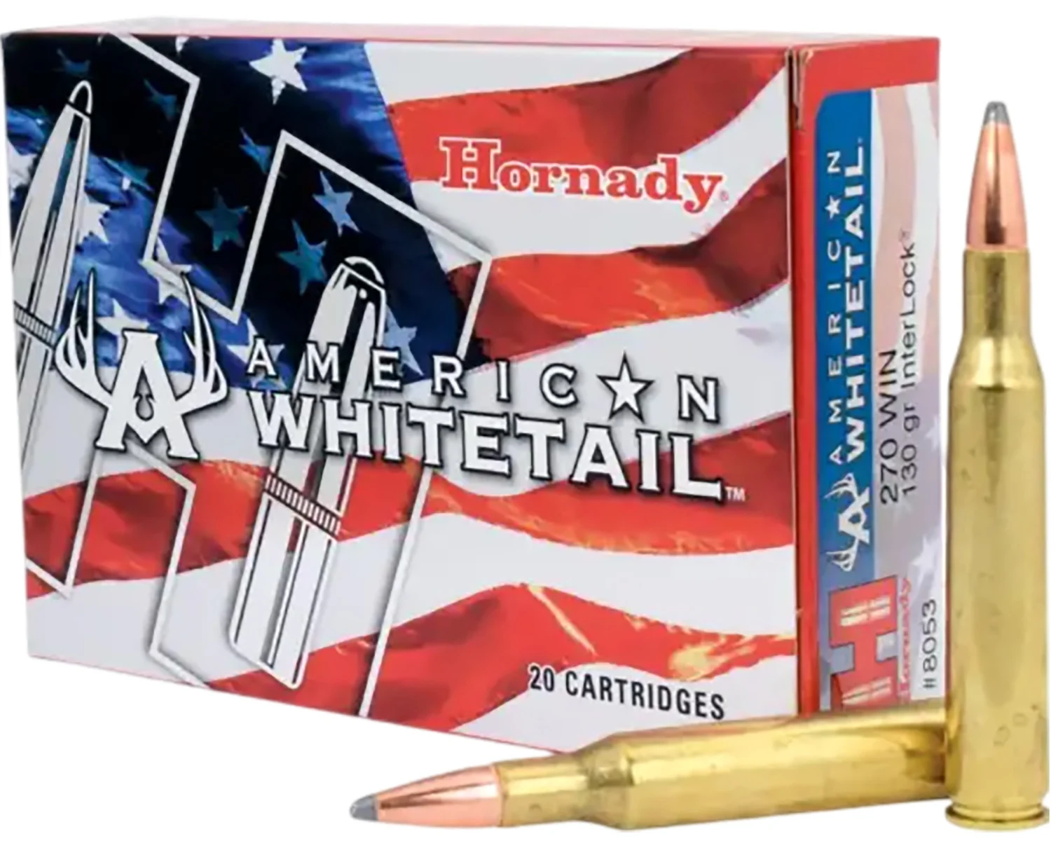 HORNADY 8053 American Whitetail 270win 130gr Interlock Spire Point 20 Per Box/10 Case