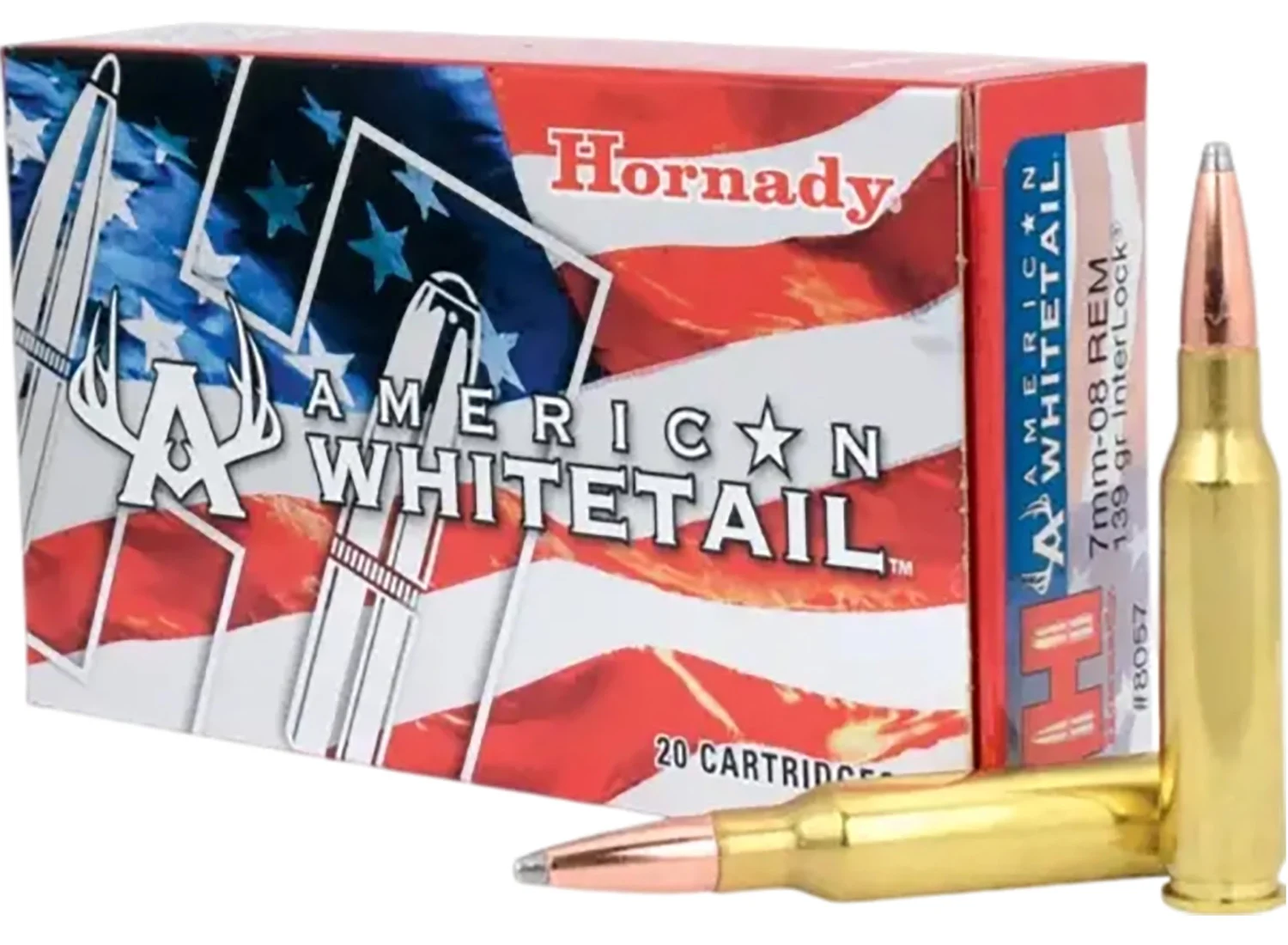 HORNADY 8057 American Whitetail 7mm-08rem 139gr Interlock Spire Point 20 Per Box/10 Case