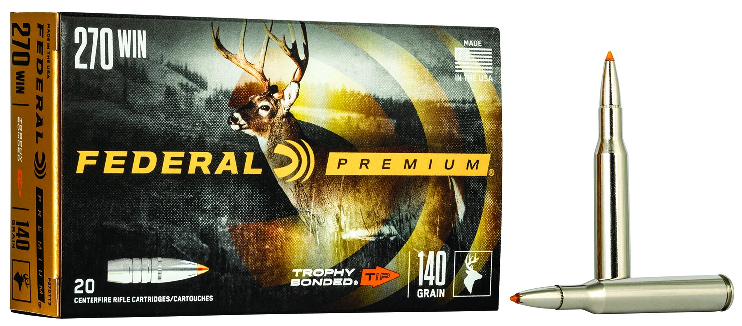 FEDERAL P270tt3 Premium 270win 140gr Trophy Bonded Tip 20 Per Box/10 Case