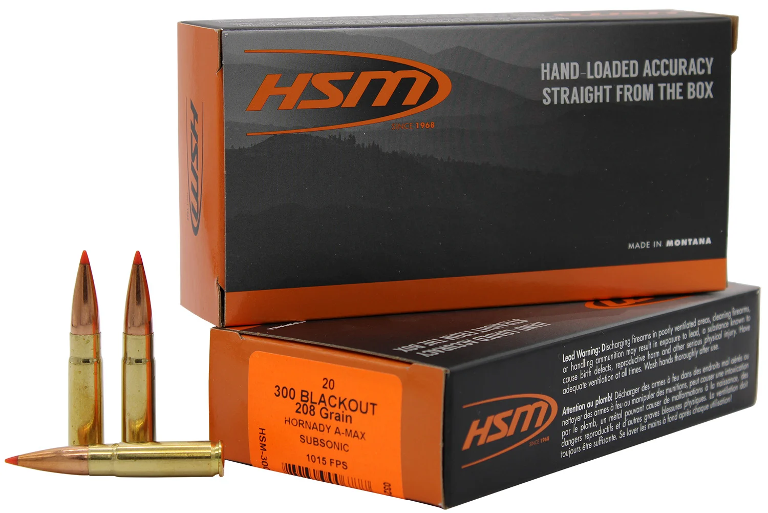HSM .300 Blackout 208gr HORNADY A MAX Brass – 20rd