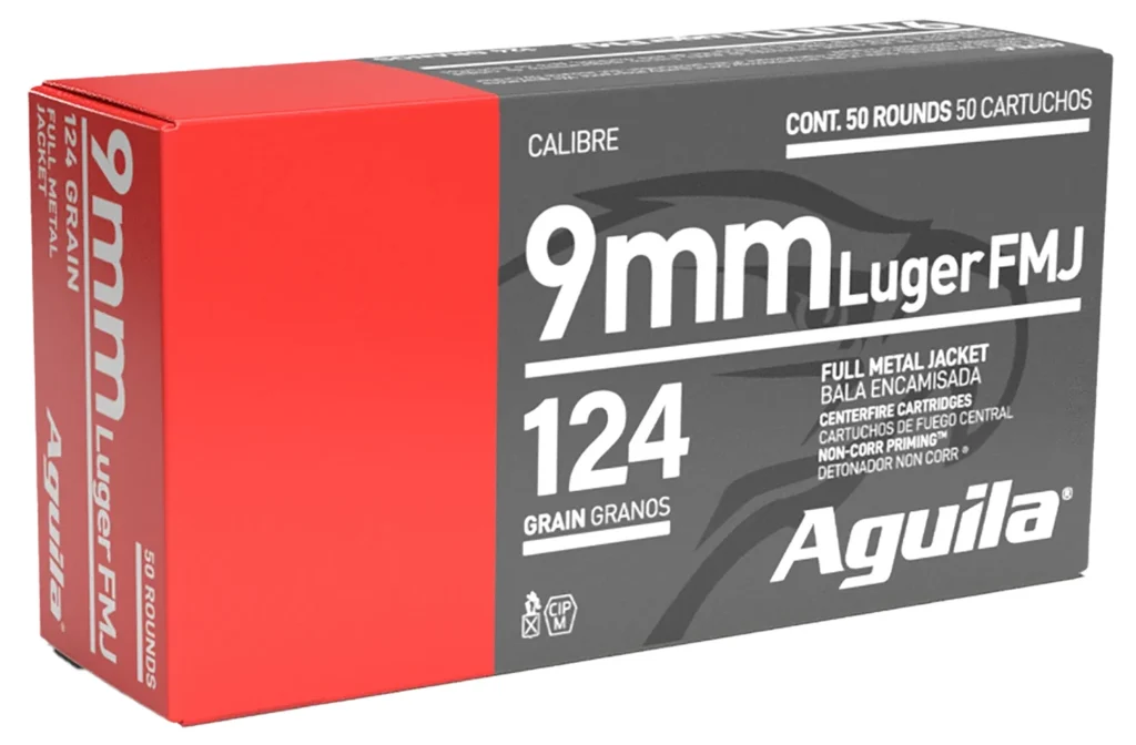 Aguila 1E092110 Target & Range Handgun 9mm Luger 124gr Full Metal Jacket 50 Per Box/20 Case