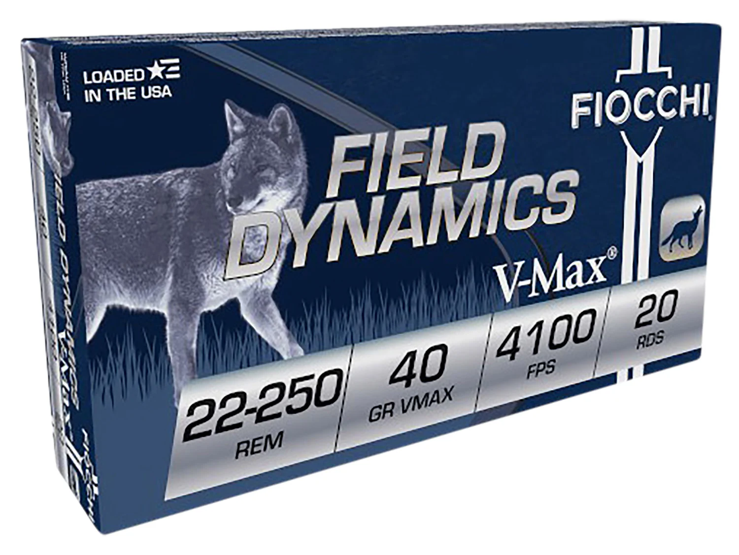 Fiocchi .22-250 Remington 40gr HORNADY V MAX Brass – 20rd