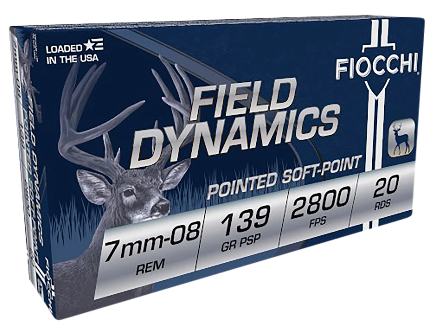 FIOCCHI 7mm08b Field Dynamics 7mm-08rem 139gr Pointed Soft Point 20 Per Box/10 Case