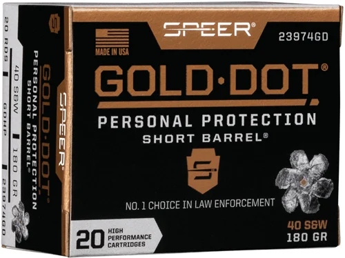 Speer .40 S&W 180gr GOLD DOT – 20rd