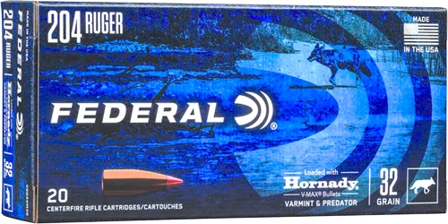 FEDERAL 204 Ruger 32gr V-max - 20rd 10bx/cs