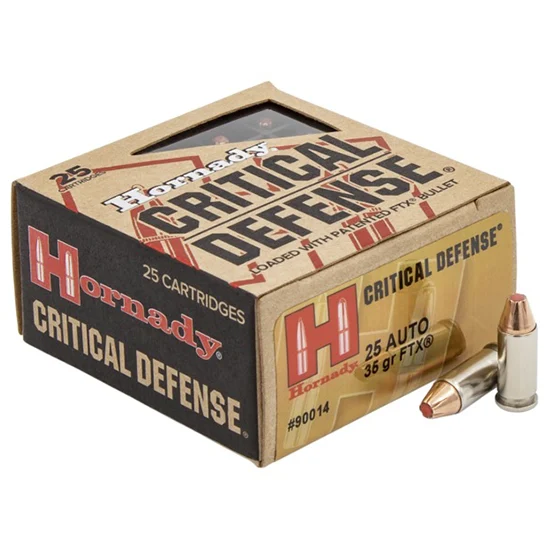 Hornady .25 ACP 35gr CRITICAL DEFENSE Brass – 25rd