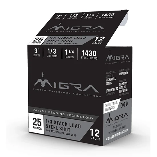 MIGRA Staxd Steel 12ga 3 1.25oz #1-3 25/10