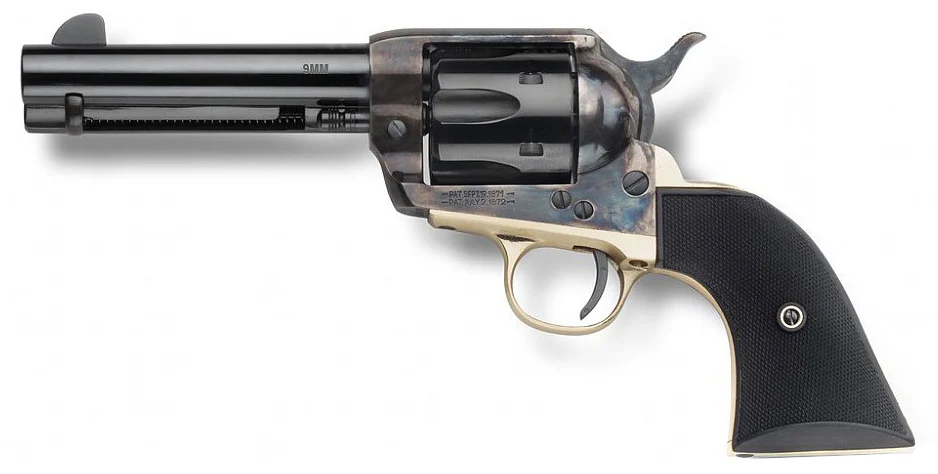 PIETTA GWII GUNFIGHTER 9MM 4.75 BRASS PLY GRIP