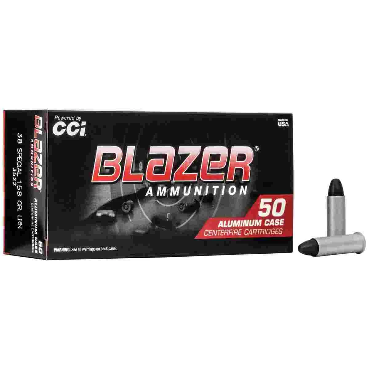 CCI Blazer Aluminum Handgun Ammunition .38 Spl 158 Gr Lrn 755 Fps 50/box