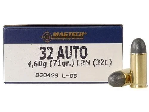 MAGTECH Handgun Ammunition .32 Acp 71 Gr Lrn 905 Fps 50/box