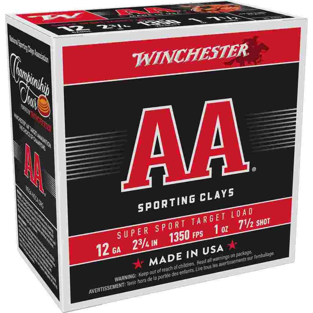 WINCHESTER Aa Sporting Clays Shotshells 12ga 2-3/4" 1oz 1350 Fps #7.5 25/ct